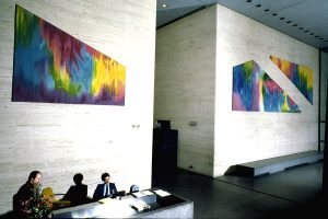 IRIDESCENT-MARSH, tapestry triptych created in 1984 for Cadillac Fairview