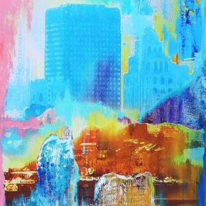 Iridescent Blue City_ 2015_archival ink on Hahnemuhle paper_76x51cm_SKU32207LE2