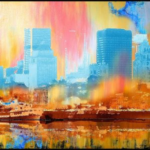 IRIDESCENT-RIVER-CITY-IV avec encre d’archivage sur cadre sur papier Hahnemühle SKU32967LE4f