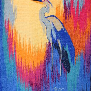 Paulette-M-Sauve_BLUE-HERON-hand-woven-tapestry